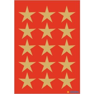 HERMA Weihnachtssticker Sticker Sterne 5-Zackig gold...