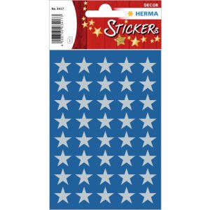 Sticker Sterne 5-Zackig, silber Ø 13 mm