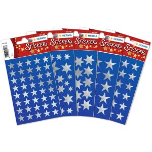 HERMA Sticker Sterne 5-Zackig silber 13 mm
