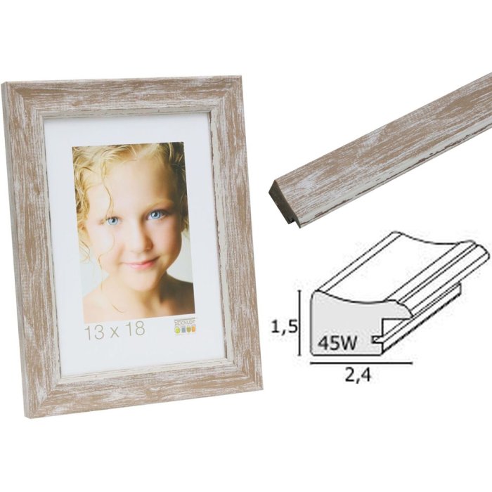 Пластикова фоторамка Deknudt S45WF3 бежева 9x13 см до 40x60 см