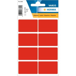 Vielzwecketiketten rot 26x40 mm Papier matt 40 St.