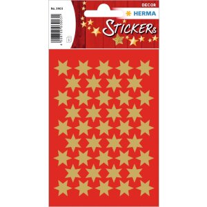 HERMA Weihnachts-Sticker Sterne gold Ø 14 mm