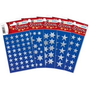 HERMA Weihnachts-Sticker Sterne silber