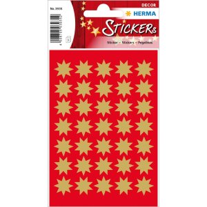 HERMA Sticker Sterne gold Ø 16 mm 3 Blatt Packung