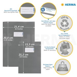 HERMA 5506 Papierheftschoner A5 violett recyceltes Papier langlebig umweltfreundlich