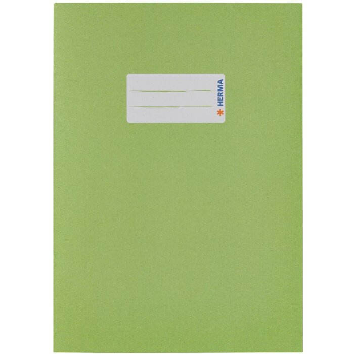 HERMA Papierheftschoner A5 grasgrün 100 % Recyclingpapier mit Beschriftungsfeld