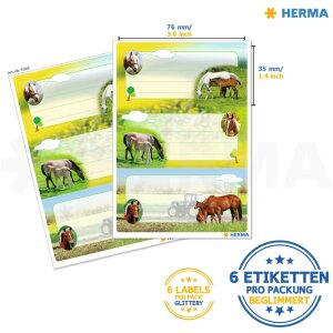 HERMA Schuletiketten Pferde beglimmert
