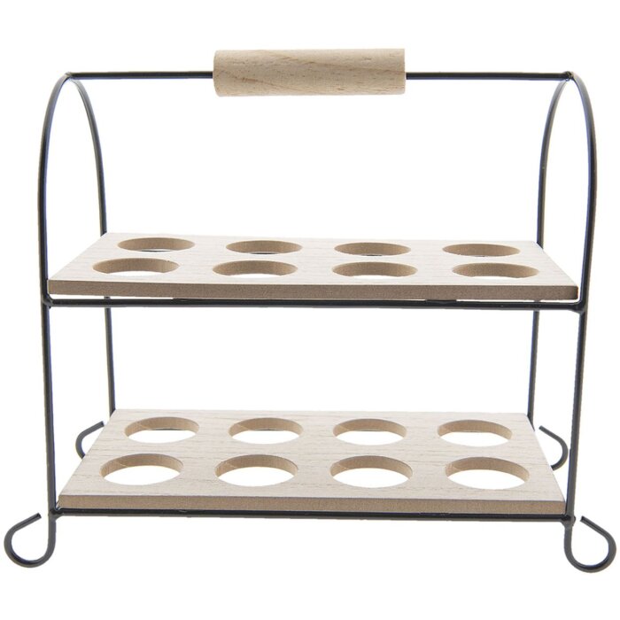 Держатель для яиц 64057 черный - белый 21x11x20 см