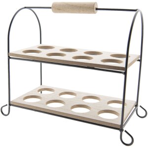 Держатель для яиц 64057 черный - белый 21x11x20 см