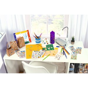 HERMA Schuletiketten Schule Blumengesichter weiß klein