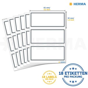 HERMA Schuletiketten neutral grauer Rand 82x36 mm