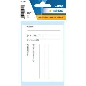 HERMA Textetiketten Paketadressen 80x110 mm 8 Stück...