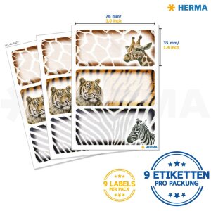 HERMA VARIO Schule Afrikanische Tiere selbstklebende Buchetiketten