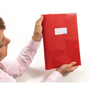 HERMA Heftschoner PP A4 gedeckt-weiß Strukturprägung wasserfest mit Etikett