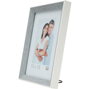 S46CH7 Фоторамка серо-голубого цвета с белым кантом 24x30 см