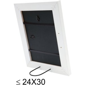 S46EE1 Деревянная рамка белого цвета с серебряным кантом 24x30 см
