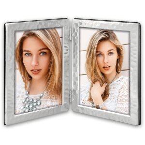 ZEP двойная рамка DS50 серебристая глянцевая 2 фото 10x15 см