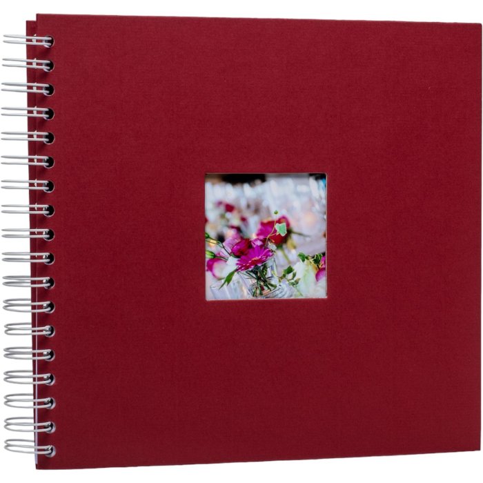 HNFD Альбом на спирали Khari rosso ребристый 24x25 см 50 белых страниц