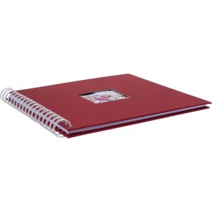 HNFD Альбом на спирали Khari rosso ребристый 24x25 см 50 белых страниц