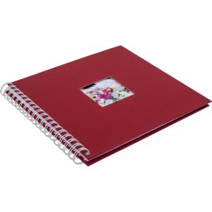 HNFD Альбом на спирали Khari rosso ребристый 24x25 см 50 белых страниц