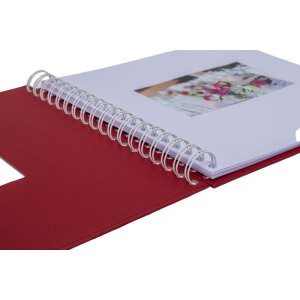 HNFD Альбом на спирали Khari rosso ребристый 24x25 см 50 белых страниц