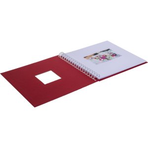 HNFD Альбом на спирали Khari rosso ребристый 24x25 см 50 белых страниц