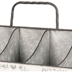 Clayre & Eef 6Y3562 Вентиляторный ящик железный 50x26x23 см белый прямоугольник 10 отделений
