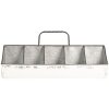 Clayre & Eef 6Y3562 Вентиляторный ящик железный 50x26x23 см белый прямоугольник 10 отделений