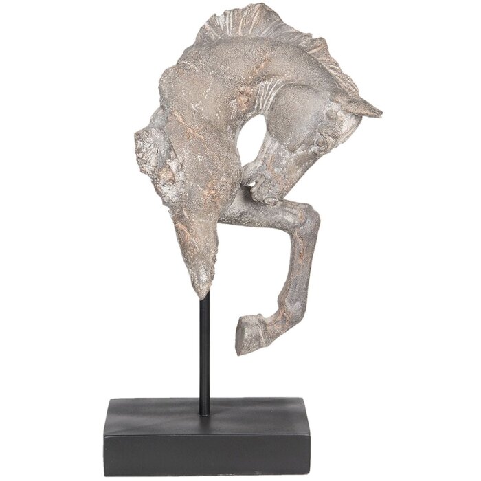 Clayre & Eef Decoration Скульптура лошади серая полирезин 28x12x43 см 6PR2652
