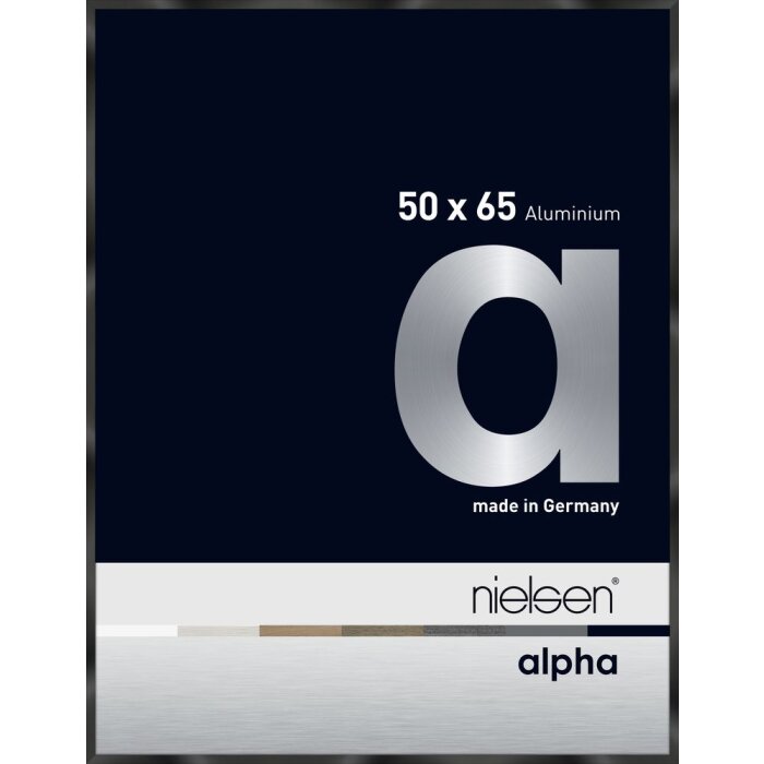 Алюмінієва фоторамка Nielsen Alpha 50x65 см анодована чорна глянцева