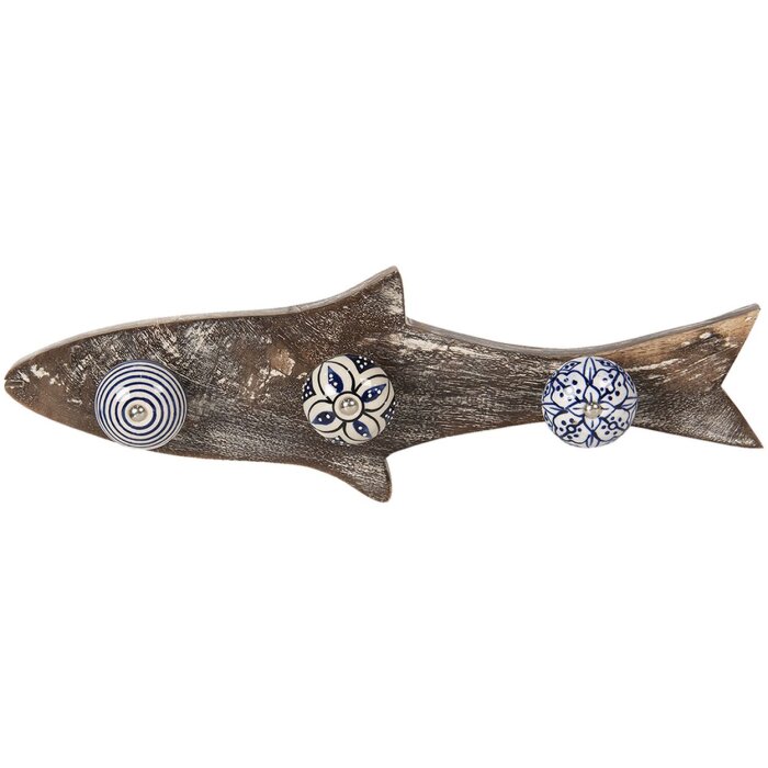 Вешалка для одежды рыба 33x5x10 см Clayre & Eef 6H1849