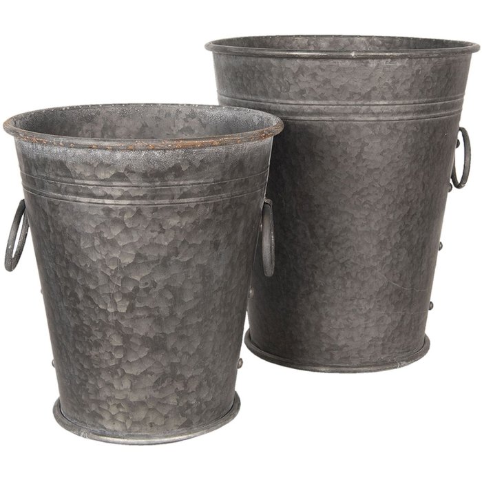 Декоративне відерце (2 шт.) Ø 37x42 - 32x35 см Clayre & Eef 6Y3738