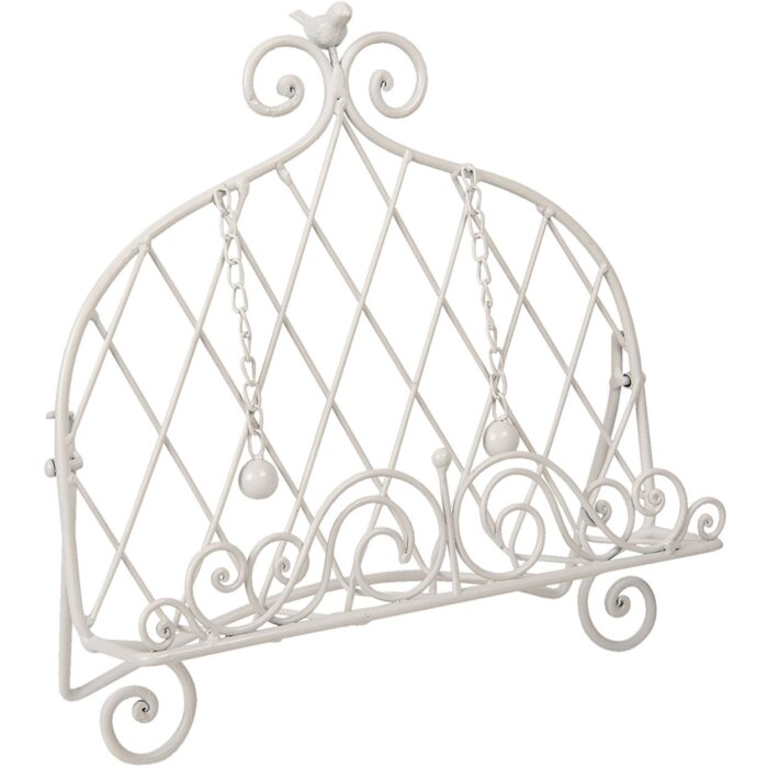 Clayre & Eef W40392W Переплетчик 34x17x35 см белый железный держатель для книг