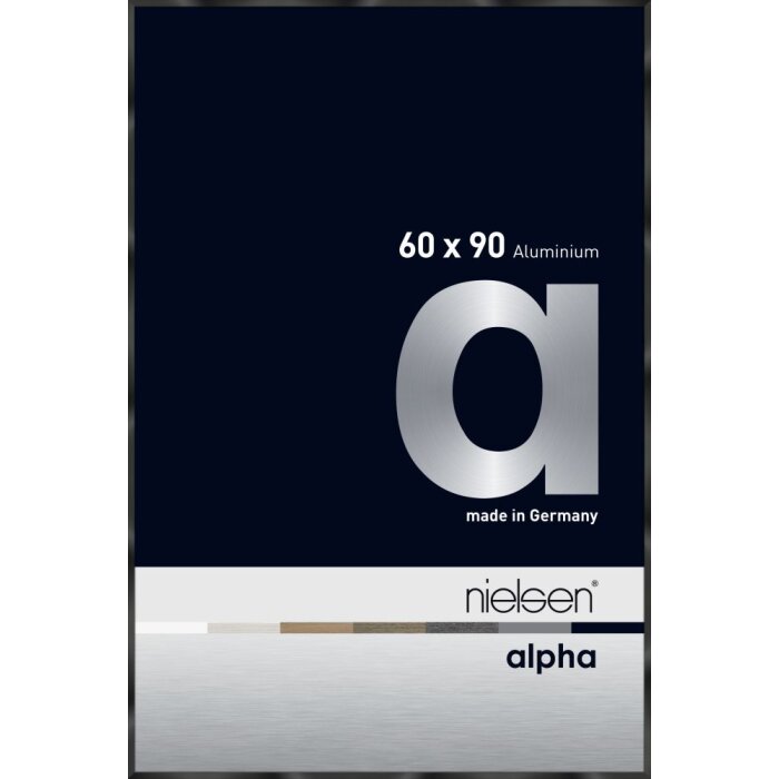 Алюмінієва фоторамка Nielsen Alpha TCSC 60x90 см анодована чорна глянцева