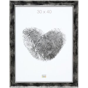 Деревяна рамка S46E сріблястий край 24x30 см чорне...