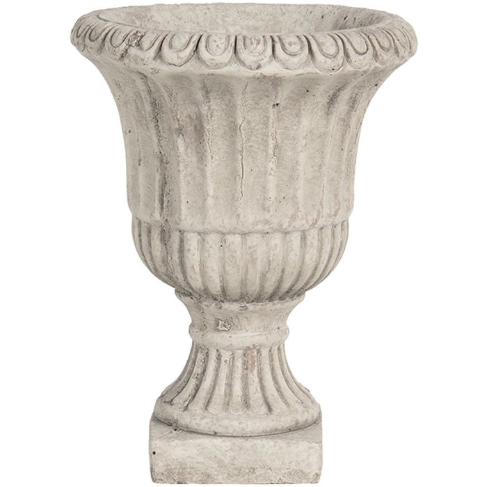 Горщик для квітів Clayre & Eef 6TE0304 Ø 15x20 см Сіро-коричневий камяний круглий кімнатний горщик для квітів
