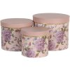 Коробка для капелюхів (набір з 3) Ø 20x17 - Ø 17x15 - Ø 14x13 см рожева 64742