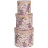 Коробка для капелюхів (набір з 3) Ø 20x17 - Ø 17x15 - Ø 14x13 см рожева 64742