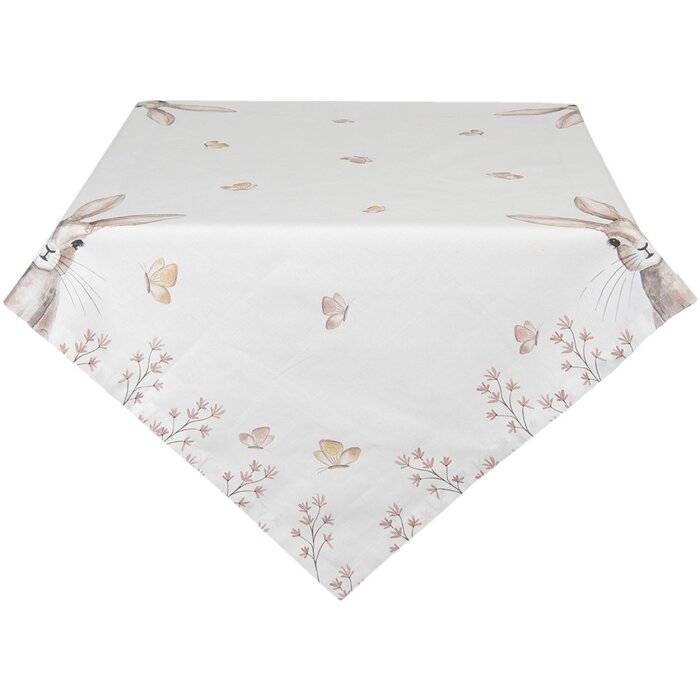 Clayre & Eef REB01 Скатертина 100x100 см бежевий кролик