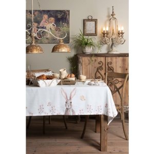 Clayre & Eef REB01 Скатерть 100x100 см бежевый кролик