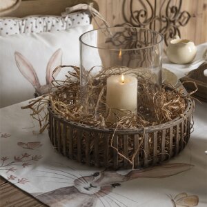 Clayre & Eef REB01 Скатертина 100x100 см бежевий кролик