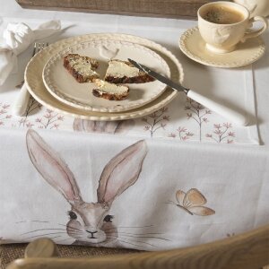 Clayre & Eef REB01 Скатертина 100x100 см бежевий кролик