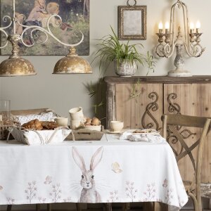 Clayre & Eef REB01 Скатертина 100x100 см бежевий кролик