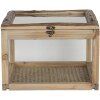 Clayre & Eef 6H1919 Ящик для хранения коричневое дерево стекло 30x30x21 см