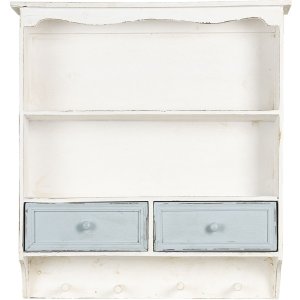 Настенная полка Clayre & Eef 56x13x60 см белая 5H0465