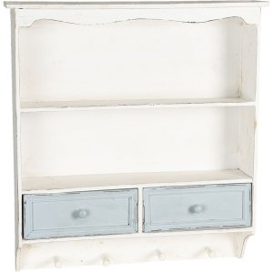 Настенная полка Clayre & Eef 56x13x60 см белая 5H0465