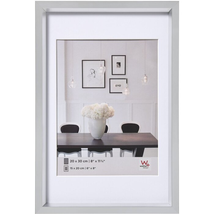 Пластикова рамка Walther Steel Style 60x80 см срібляста з паспарту 50x70 см