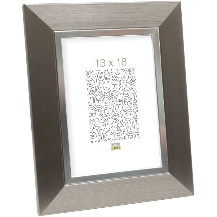 Пластикова рамка S41N срібляста 18x24 см преміум-скло