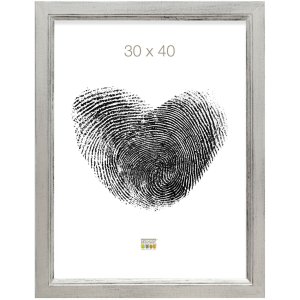 Деревяна рамка S42L срібляста 18x24 см преміум-скло