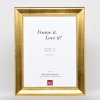 Эффектная деревянная рамка профиль 95 золото 10x15 см обычное стекло